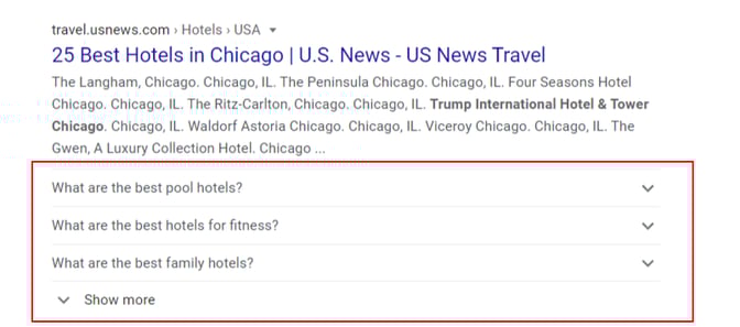 Example of the FAQ Schema on the SERP-1
