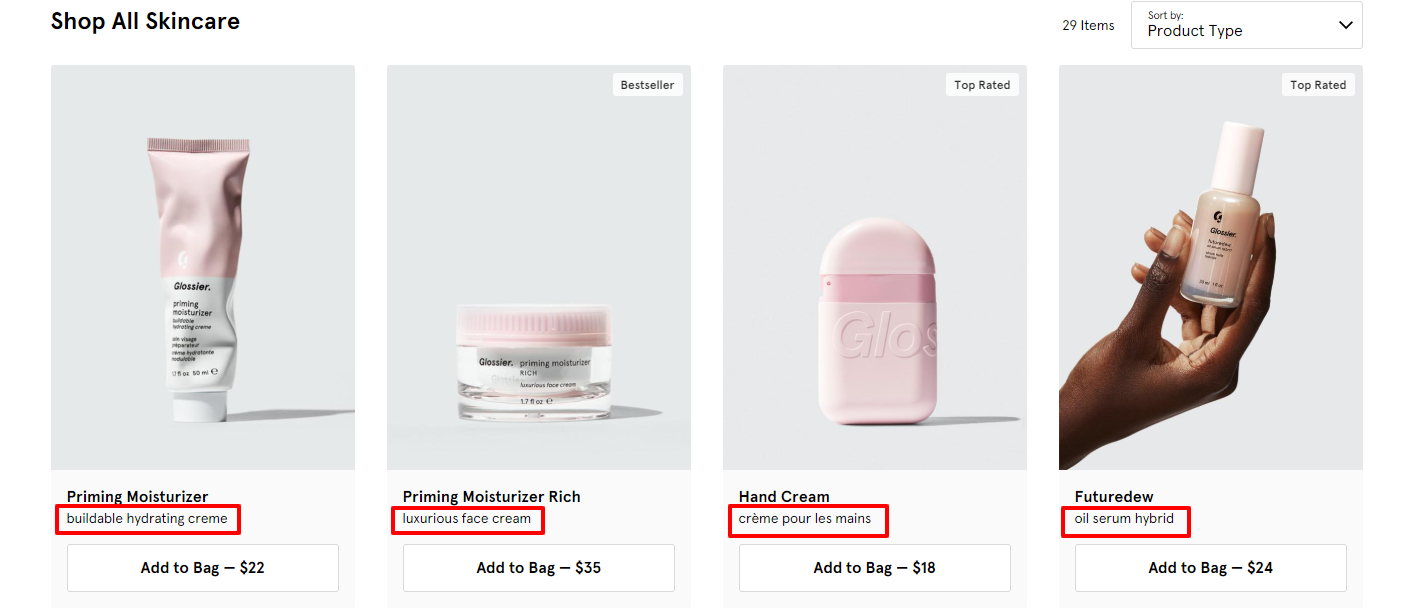 Short product descriptions can entice the user's click from the category or subcategory page to the actual product page.