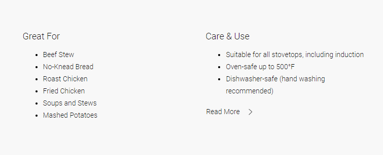 Including a "How to Use" section on a product page let's users see if this is the right product for them.